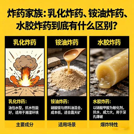 溪湖炸药家族：乳化炸药、铵油炸药、水胶炸药到底有什么区别？